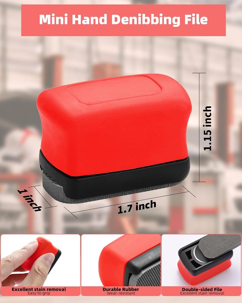 Vacaboro Denibbing File, Paint File Tool for Quick Removal of Paint Imperfections, Two Sided Mini-File Blade for Repairing Paint Retention, Stains on Cars, Drawing Boards (Red) - Image 2